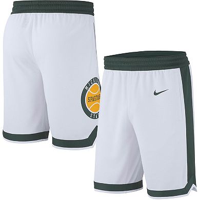 Men's Nike White Michigan State Spartans Retro Replica Basketball Shorts