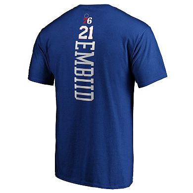 Men's Fanatics Branded Joel Embiid Royal Philadelphia 76ers Playmaker Name & Number T-Shirt