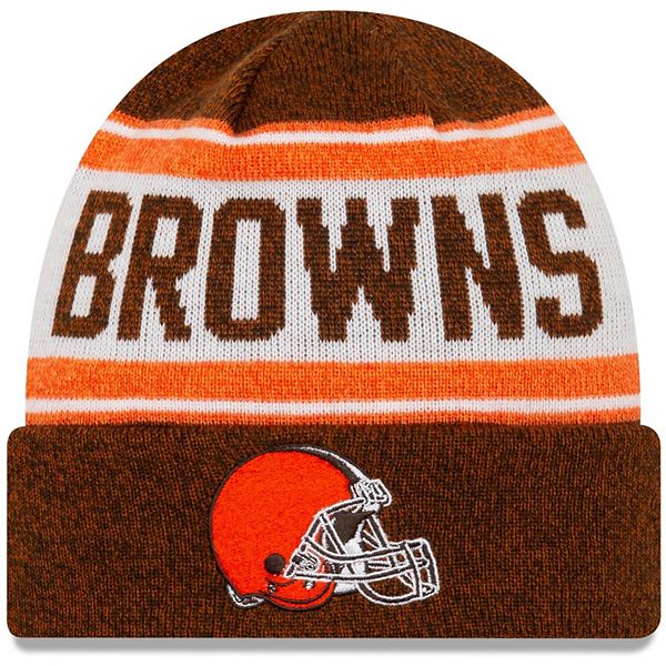 Preschool New Era Brown/White Cleveland Browns Stated Cuffed Knit Hat