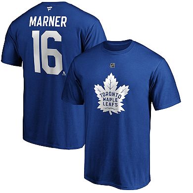 Men's Fanatics Branded Mitchell Marner Blue Toronto Maple Leafs Team Authentic Stack Name & Number T-Shirt