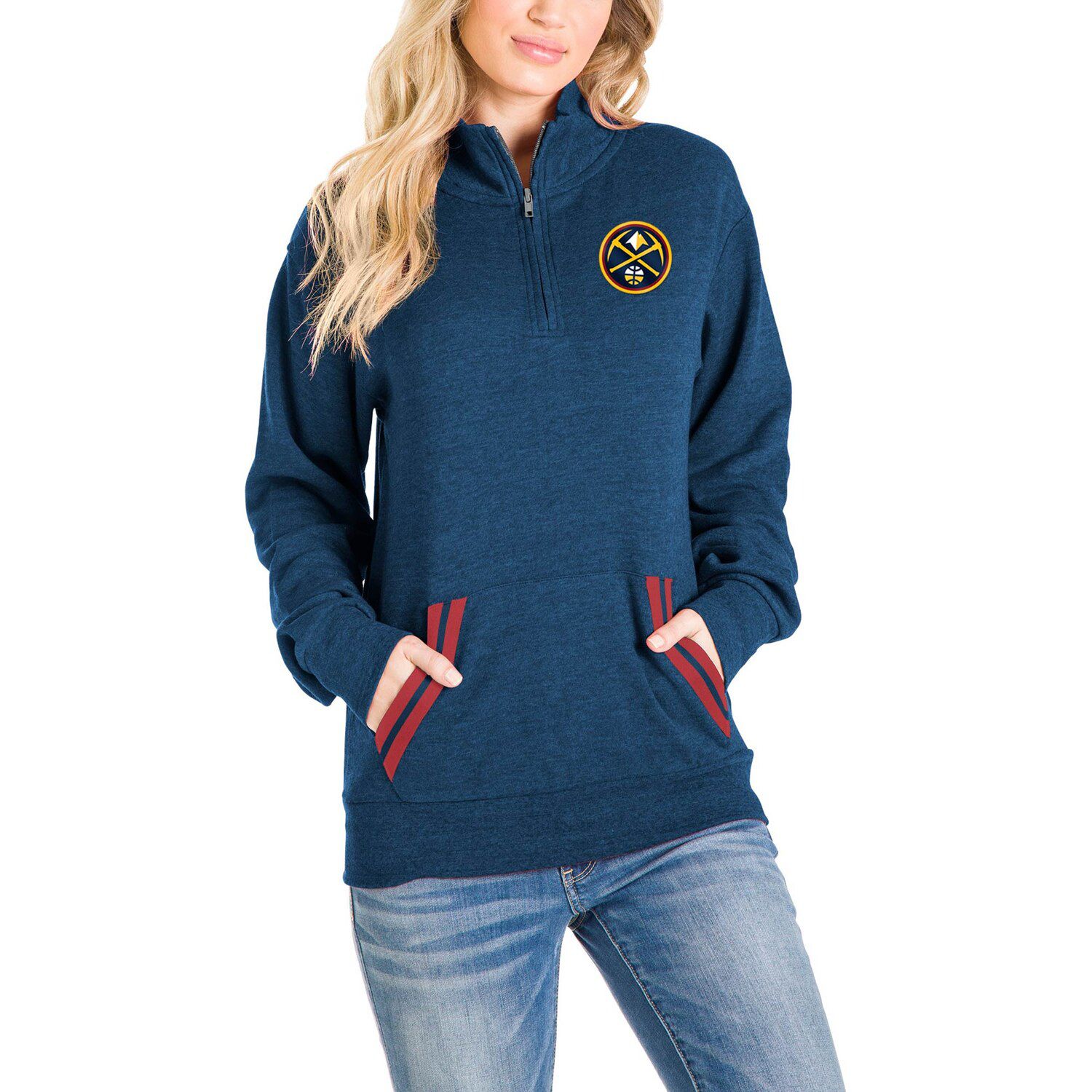 navy blue half zip pullover women's