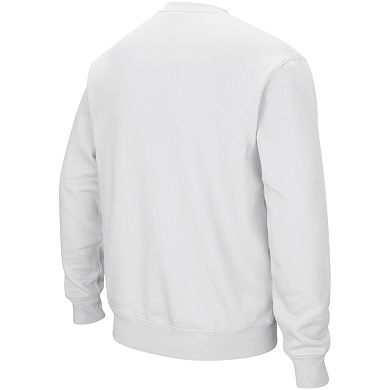 Men's Colosseum White Iowa State Cyclones Arch & Logo Crew Neck Sweatshirt