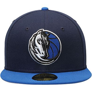 Men's New Era Navy/Blue Dallas Mavericks Official Team Color 2Tone 59FIFTY Fitted Hat