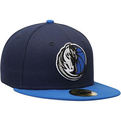Men's New Era Navy/Blue Dallas Mavericks Official Team Color 2Tone 59FIFTY Fitted Hat