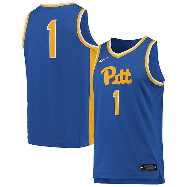 Men s Nike 1 Royal Pitt Panthers Team Replica Basketball Jersey