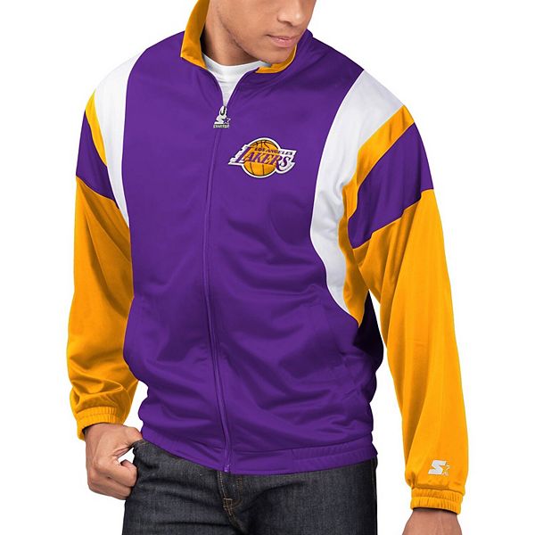 Polyester Los Angeles Lakers Purple and Yellow Jacket - Jackets Masters