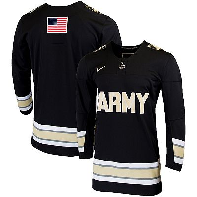 Men s Nike Black Army Black Knights Replica College Hockey Jersey