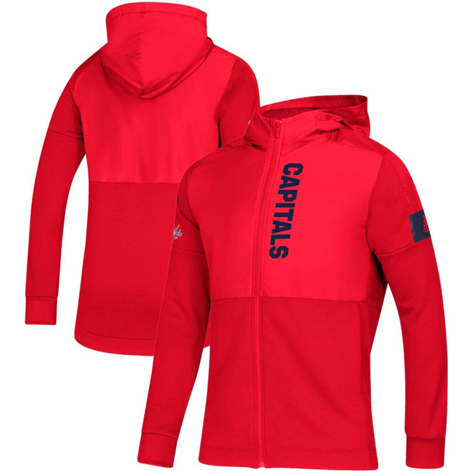 adidas red zip hoodie