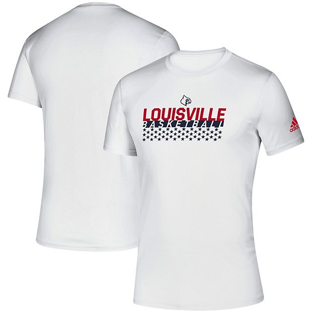 Men's adidas White Louisville Cardinals Basketball Salute to Service  climalite T-Shirt