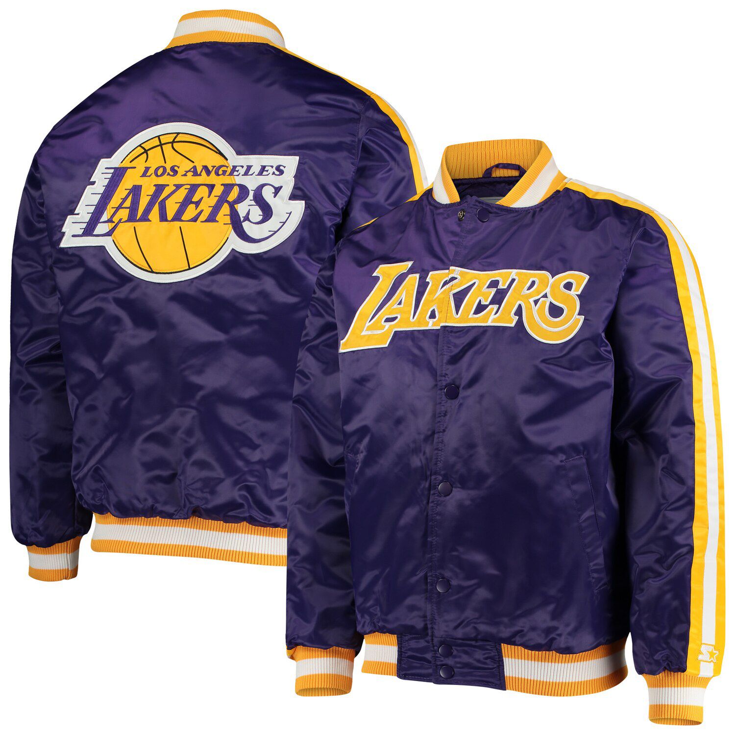 lakers satin bomber jacket