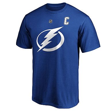 Men's Fanatics Branded Steven Stamkos Blue Tampa Bay Lightning Team Authentic Stack Name & Number T-Shirt