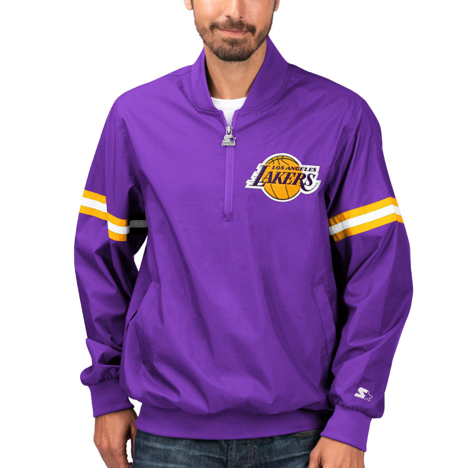 lakers half zip jacket