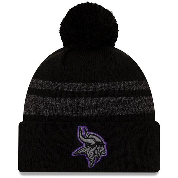 Men s New Era Black Minnesota Vikings Dispatch Cuffed Knit Hat With Pom