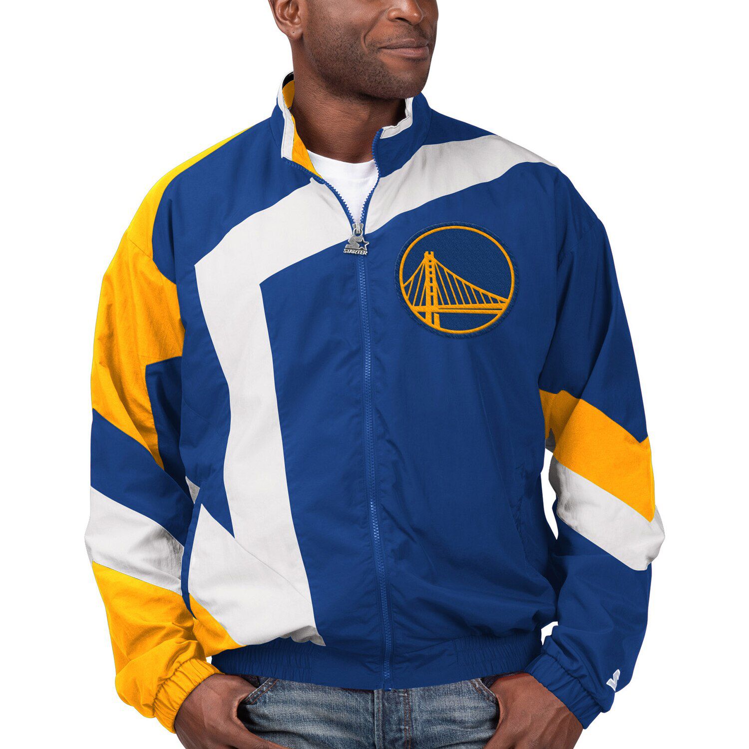 golden state warriors jean jacket