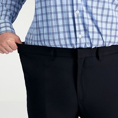 slim fit dress slacks Van Heusen Men's Big & Tall Big and Tall Stain Shield Stretch Straight Fit Flat Front Dress Pant main image 1