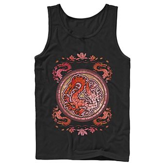 Disney's Men's Stained Glass Dragon Emblem Tank Top