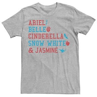 Men's Disney Princesses Stacked Names Tee