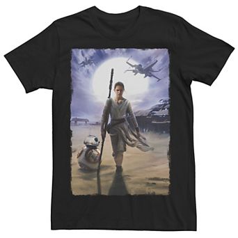 Men's Star Wars The Force Awakens Rey & BB-8 Painting Tee