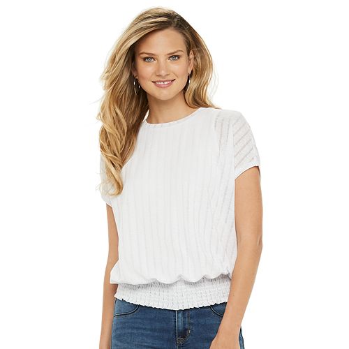 Women's Apt. 9® Smocked Hem Dolman Sleeve Top