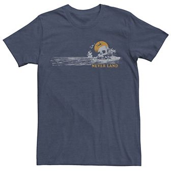 Disney's Peter Pan Skull Rock Never Land Sunset Men's Tee