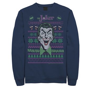 Men's DC Comics Batman The Joker Head Shot Knit Style Fleece