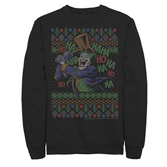 Men's DC Comics Batman The Joker Laughing Vintage Knit Style Fleece