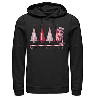 Men's Pink Panther Pink Christmas Portrait Graphic Hoodie