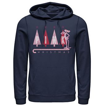 Men's Pink Panther Pink Christmas Portrait Graphic Hoodie