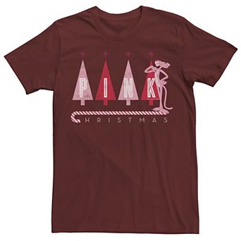 Men's Pink Panther Pink Christmas Portrait Graphic Tee