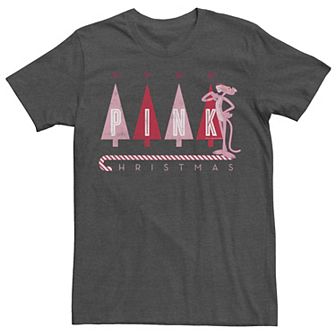 Men's Pink Panther Pink Christmas Portrait Graphic Tee