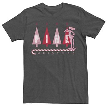 Men's Pink Panther Pink Christmas Portrait Graphic Tee