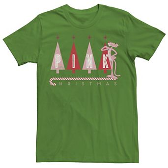 Men's Pink Panther Pink Christmas Portrait Graphic Tee