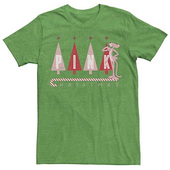 Men's Pink Panther Pink Christmas Portrait Graphic Tee