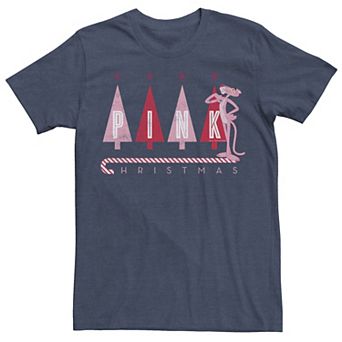 Men's Pink Panther Pink Christmas Portrait Graphic Tee
