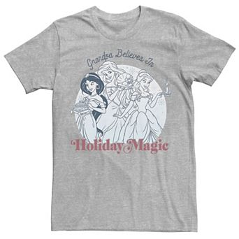 Men's Disney Princesses Grandpa Believes In Magic Tee