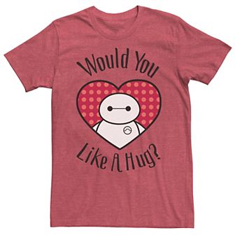 Men's Disney's Big Hero 6 Baymax Heart Would You Like A Hug Tee