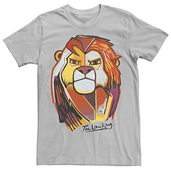 Men's Disney's The Lion King Abstract Simba Face Portrait Tee