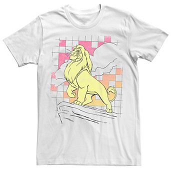Disney's The Lion King Distressed Simba Checkered Men's Tee