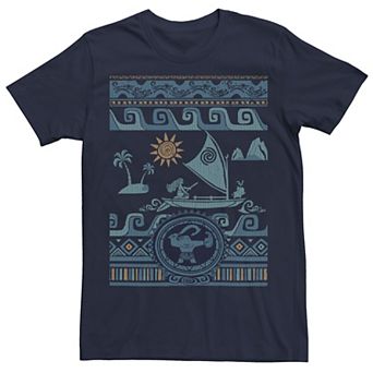 Men's Disney's Moana Stitch Pattern Collage Tee