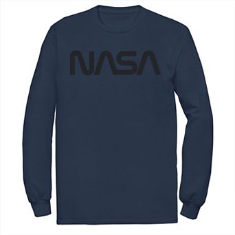 Men's NASA Simple Text Logo Long Sleeve Graphic Tee