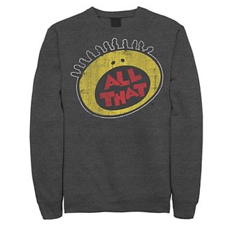 Men's Nickelodeon All That Classic Vintage Face Logo Title Graphic Fleece Pullover