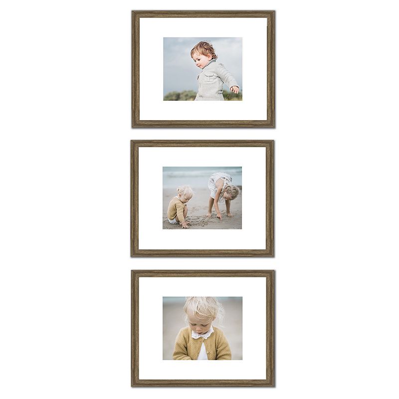 Belle Maison Gallery Scoop Black 3-Frame Set, White, 13X16