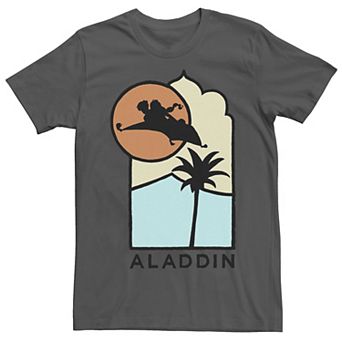 Men's Disney's Aladdin Live Action Carpet Ride Line Art Logo Tee