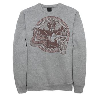 Men's Disney's Aladdin Live Action Jafar Line Art Circle Portrait Fleece