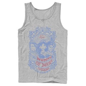 Men's Disney Aladdin Trio Line Art Sketch Tank Top