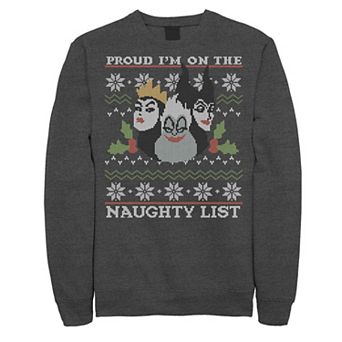 Men's Disney Villains Proud To Be On The Naughty List Ugly Sweater Fleece
