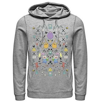 Men's Adventure Time Character Icon Collage Hoodie