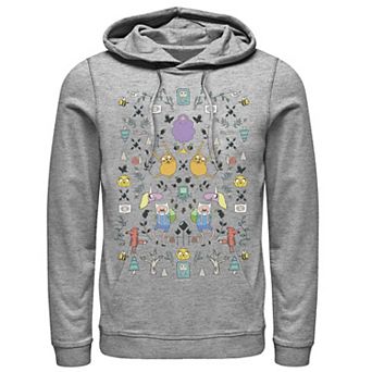 Men's Adventure Time Character Icon Collage Hoodie