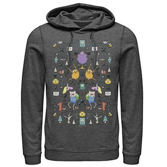 Men's Adventure Time Character Icon Collage Hoodie