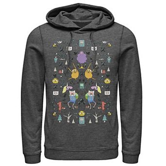 Men's Adventure Time Character Icon Collage Hoodie